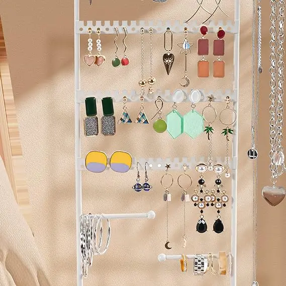 Necklace Holder Acrylic Jewelry Organizer  Rotation Clear Necklaces Pendant Display Case Stand