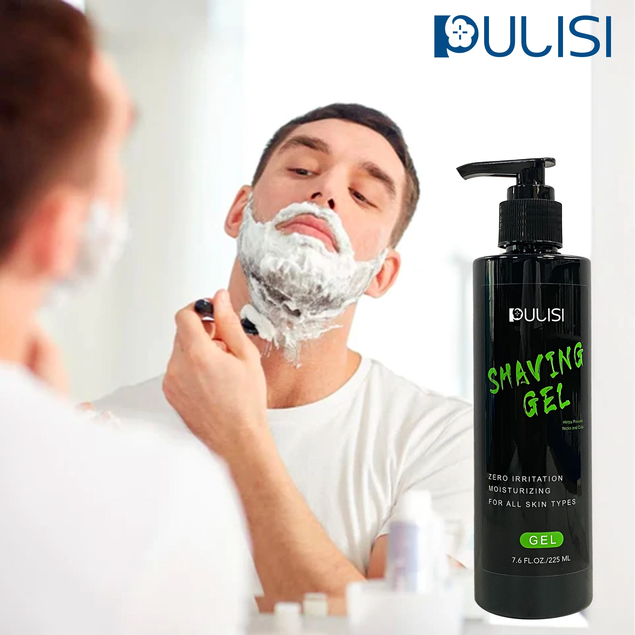 factory supplier Custom Private Label Aloe Vera Men Shaving Gel Moisturizing Smooth Beards Shaving Foam Gel For All Beard Types