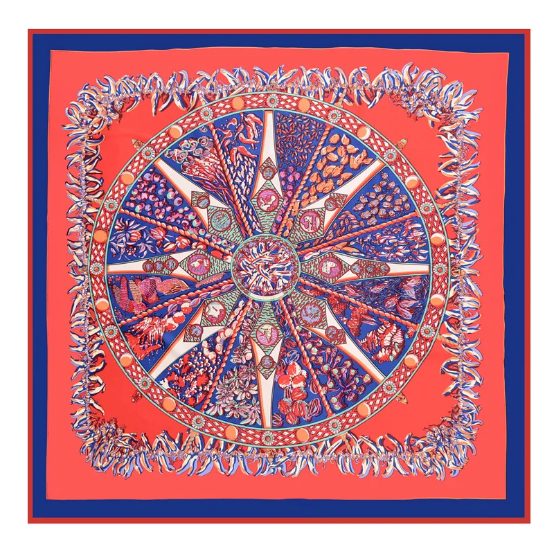 Vintage feeling silk scarf long silk head scarf accept custom design for women or girls