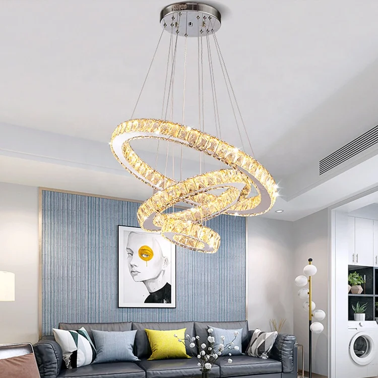JYLIGHTING Хрустальная подвесная люстра по индивидуальному размеру кольцевая светодиодная