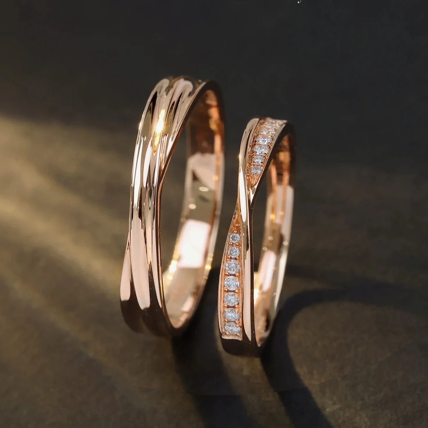 H&F Wholesale Men Wedding Band White Gold 18K 14K 10K Real Gold Couple Wedding Ring Natural Diamond for Couple