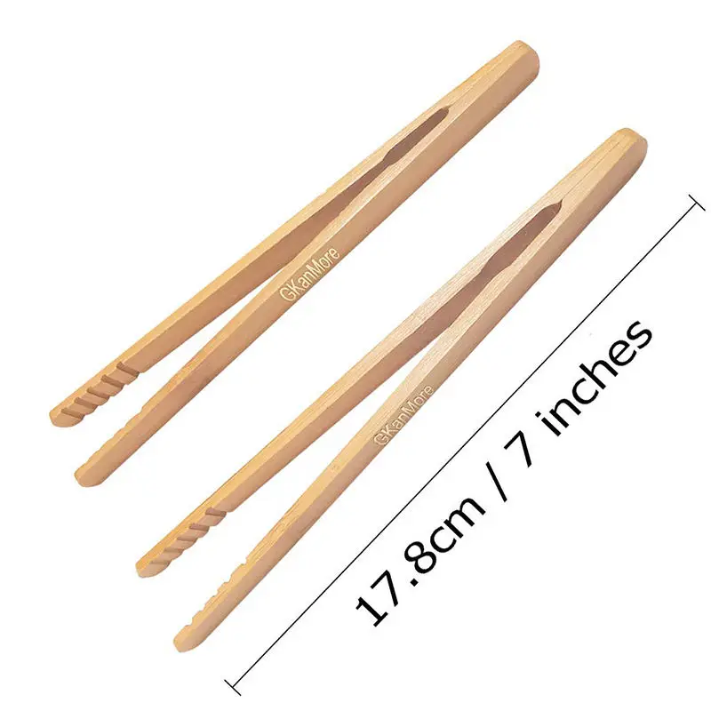 2024 HOT Bamboo Toaster Tongs Natural Wood Kitchen Toast Tong Eco-Friendly Space Bamboo Tongs