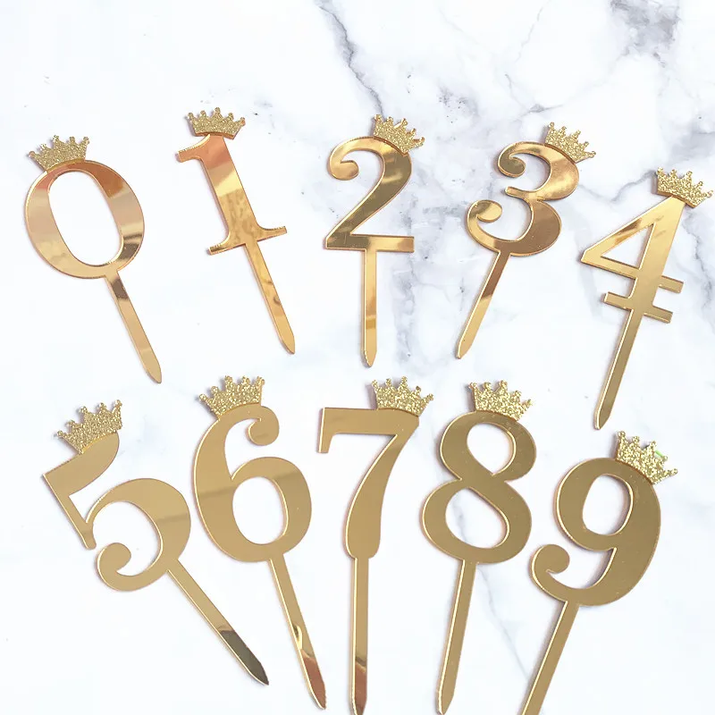 
Acrylic Glitter Crown Numbers Happy Birthday Cake Topper Birthday Cakes Baby Shower Cupcake ToppersWedding Cake Toppers 