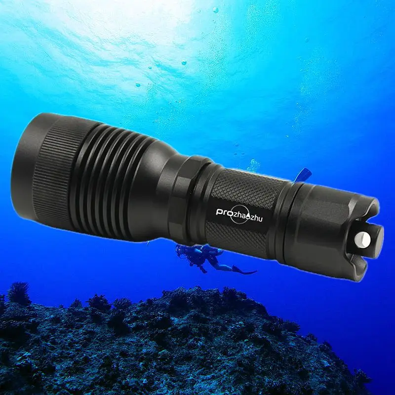 1000 Lumen IPX8 Waterproof  Aluminum Underwater Scuba Flashlights Dry Battery 3AAA LED Diving Flashlight
