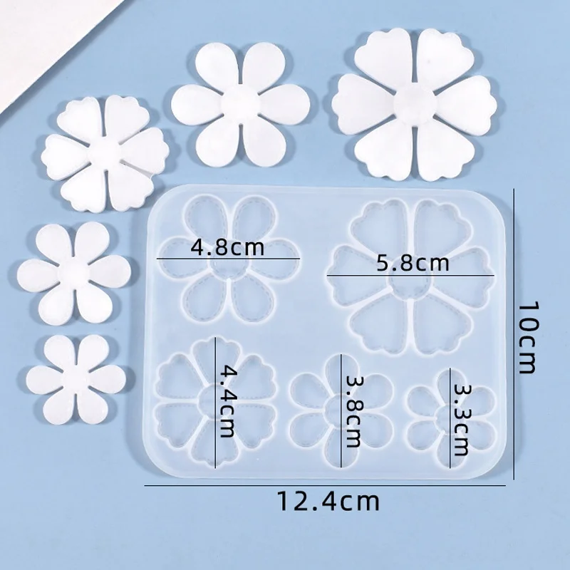 Blossom Flower Clay Molds Flower Petal Silicone Molds for Epoxy Resin