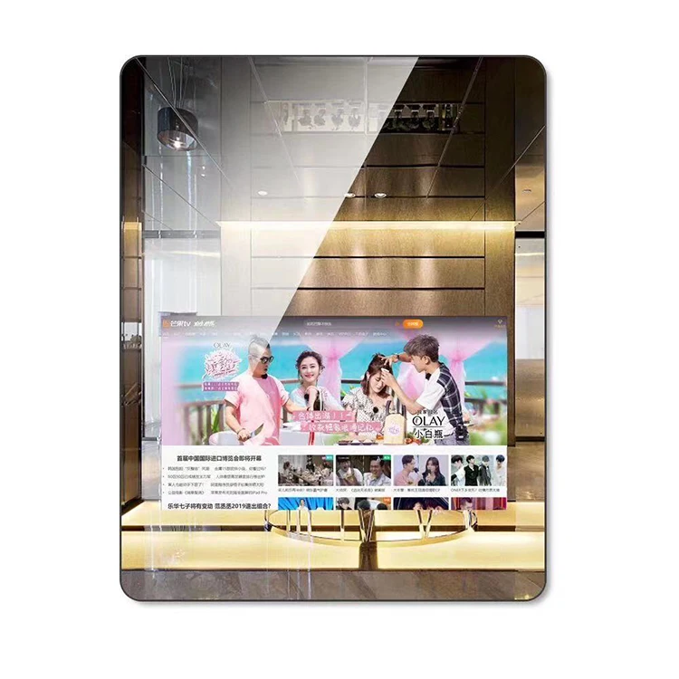 
Fitting Led Smart Make UP Android Bathroom TV Mirror Display Technology Alexa For Face Glass 