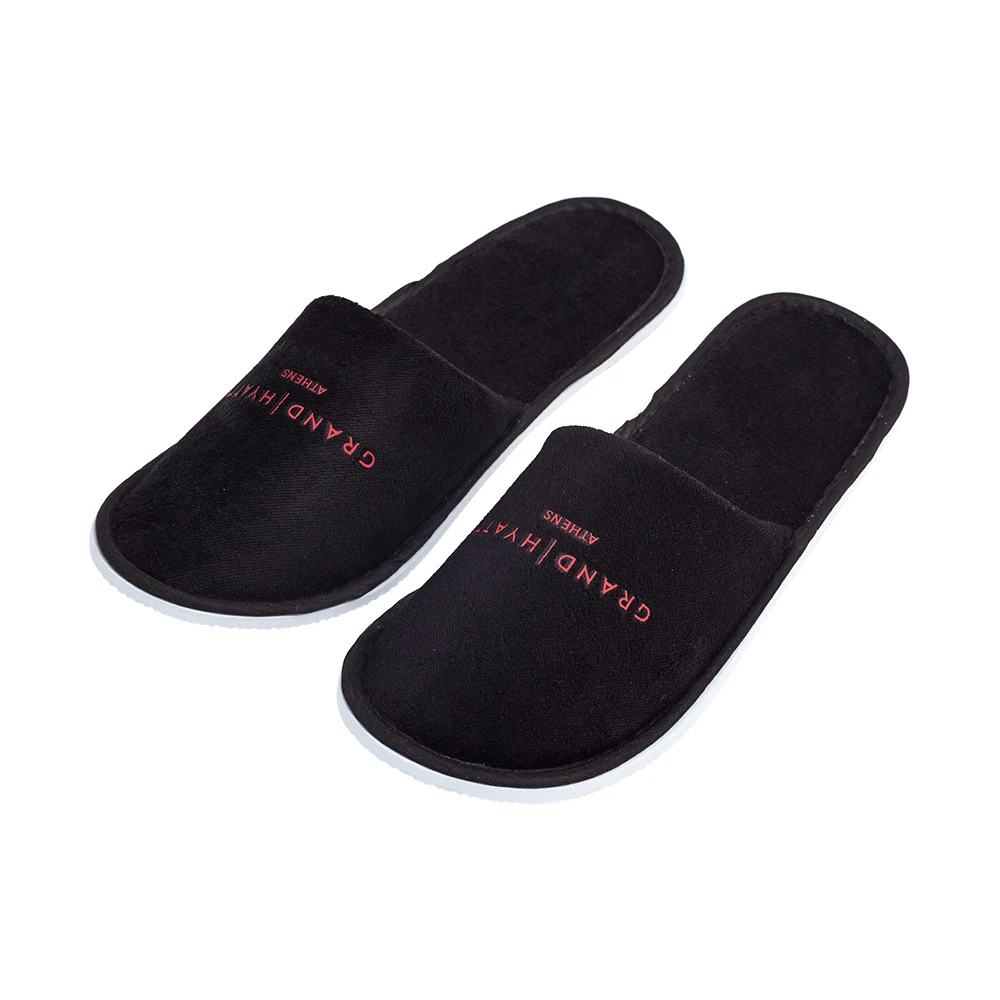 Hotel Supplies Customized Logo Closed Toe Disposable Slippers For Hotel