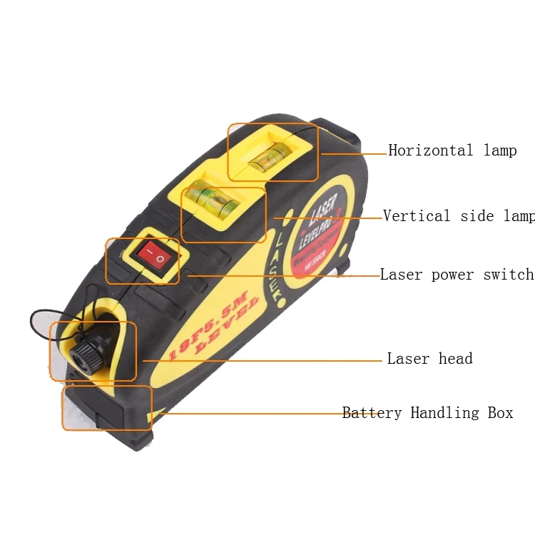 5.5m OEM tape measure with laser Level Instrument Level ruler