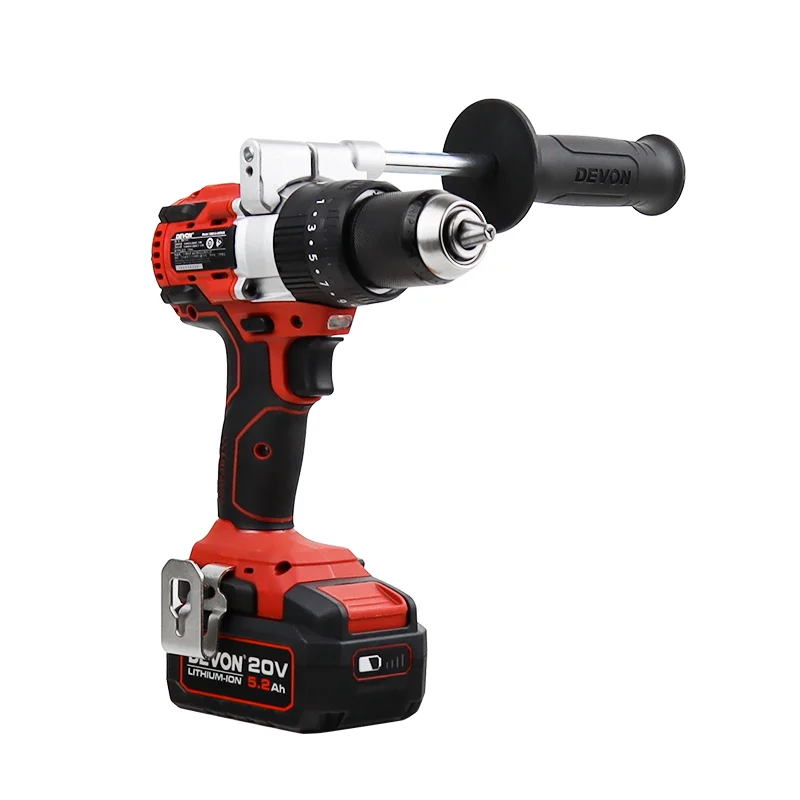 Lithium Battery 20v Electric Drill Brushless Rechargeable Pistol Industrial Grade Impact Drill Power Tool Red Blow Mould Case