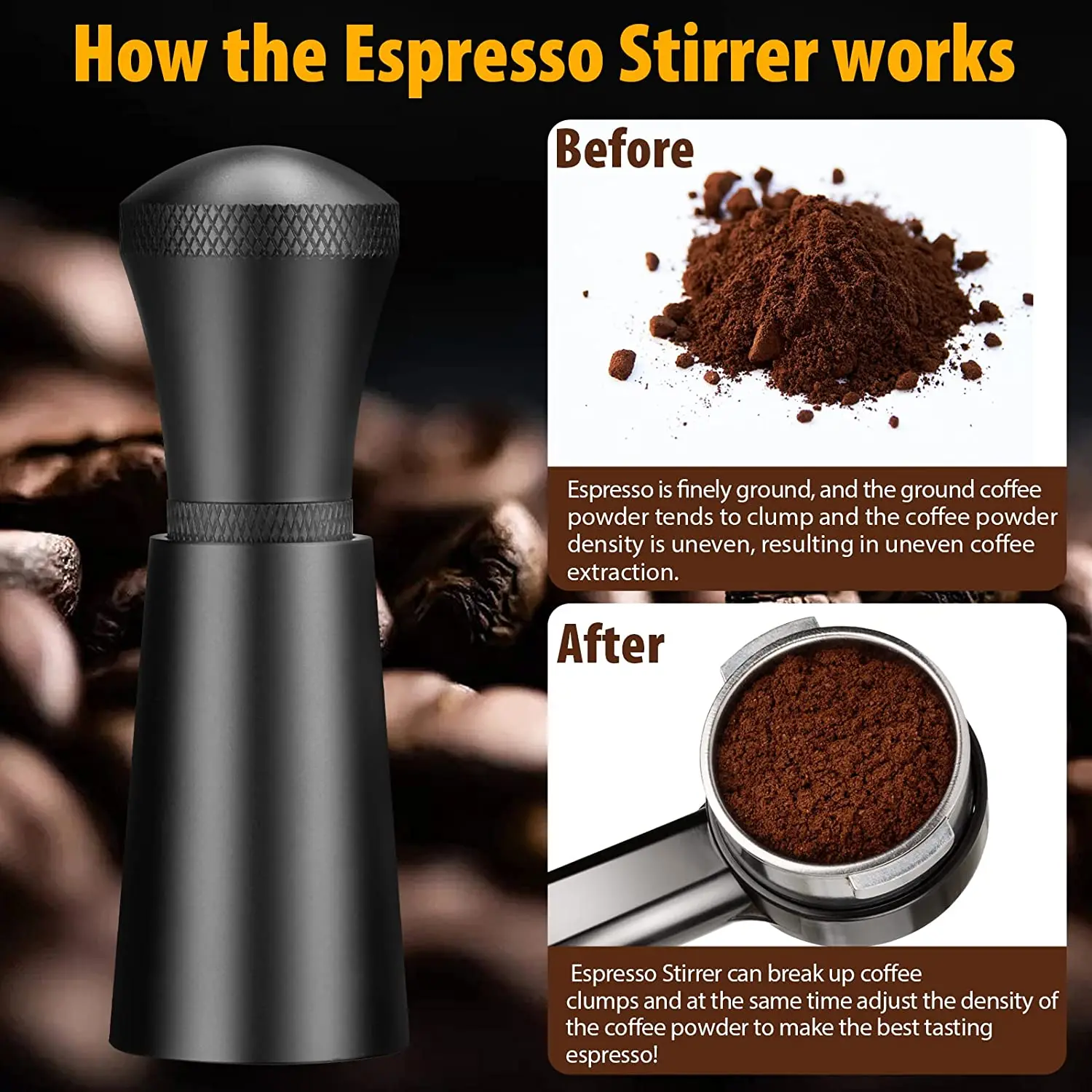 Professional coffee tools wooden handle and gourd base 10 pin stainless steel coffee stirrer