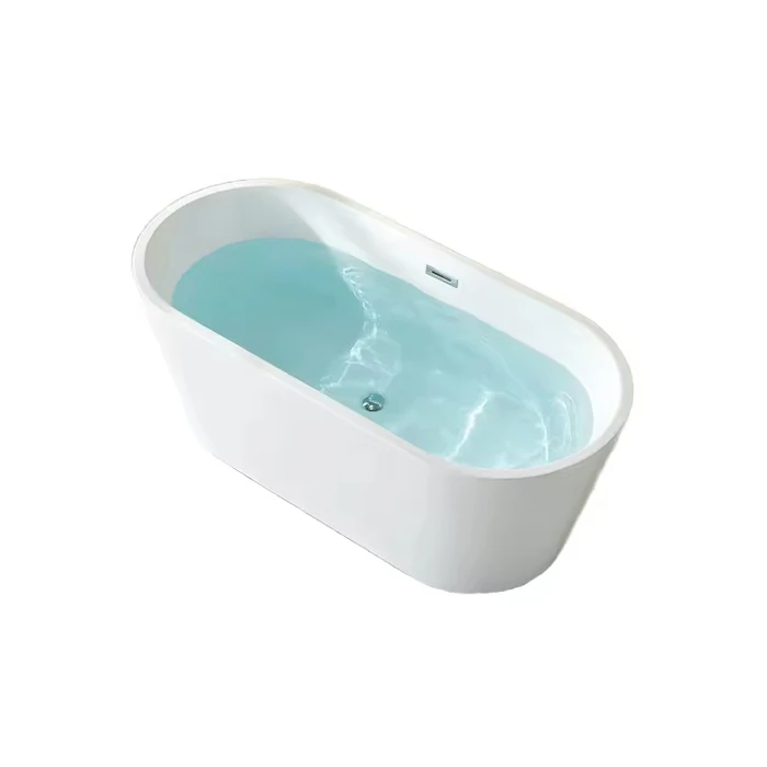 Простая в обслуживании ванна для отеля роскошная белая акриловая твердая поверхность свободно стоящая Крытая гидромассажная Ванна