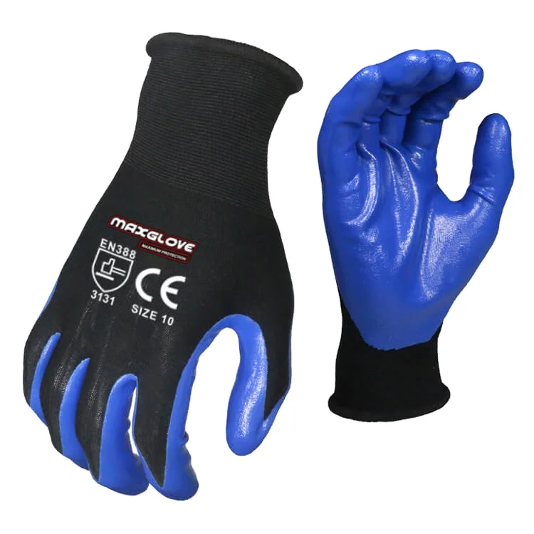MaxiPact smooth nitrile palm coated High quality fabric gloves