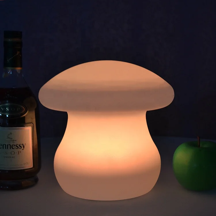 Mushroom shape battery operated night light portable indoor desk lamp cordless LED table lamp outdoor waterproof lamp