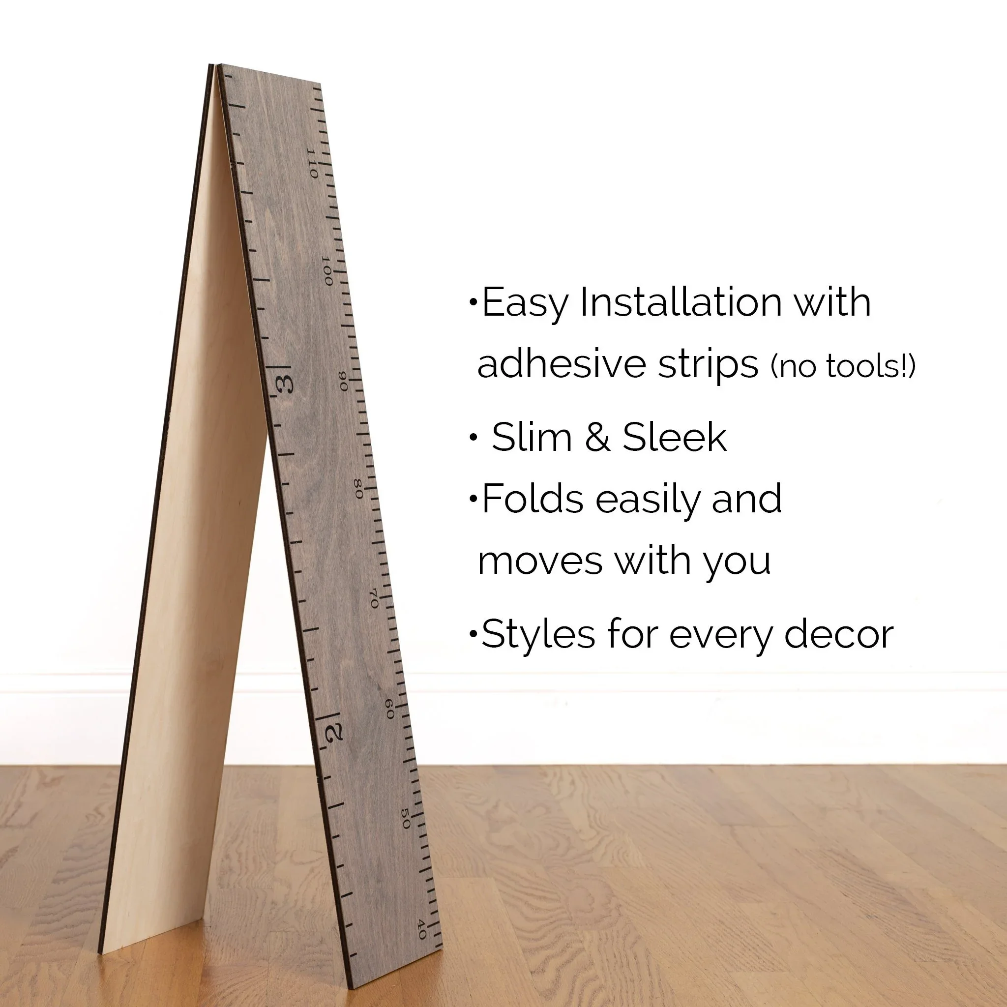 The Original Solid Wood Ruler Growth Chart Foldable Five Amazing Colors Can Custom Size Logo Name