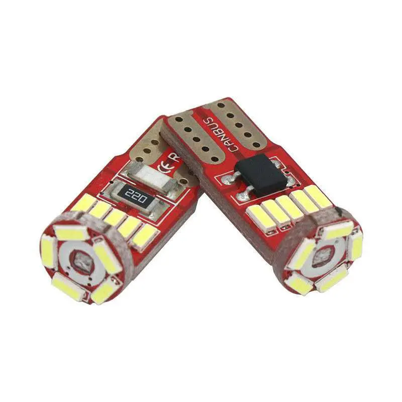 Недорогая Светодиодная лампа T10 15 SMD 4014 без ошибок Canbua холодный белый 6000k для обратного света
