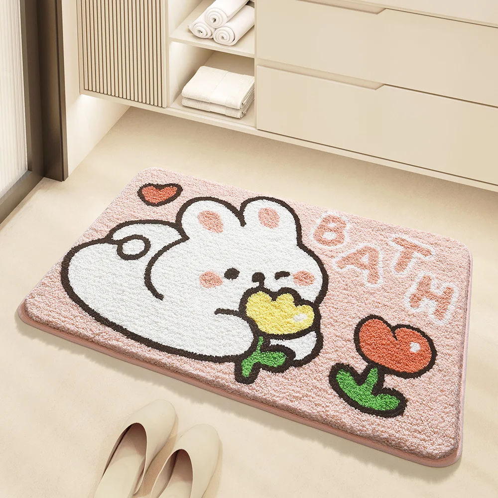 Customized Animal Floor Mat Dog Cat Deer Non-slip Super Microfiber Bath Mats Cartoon Gate Pad
