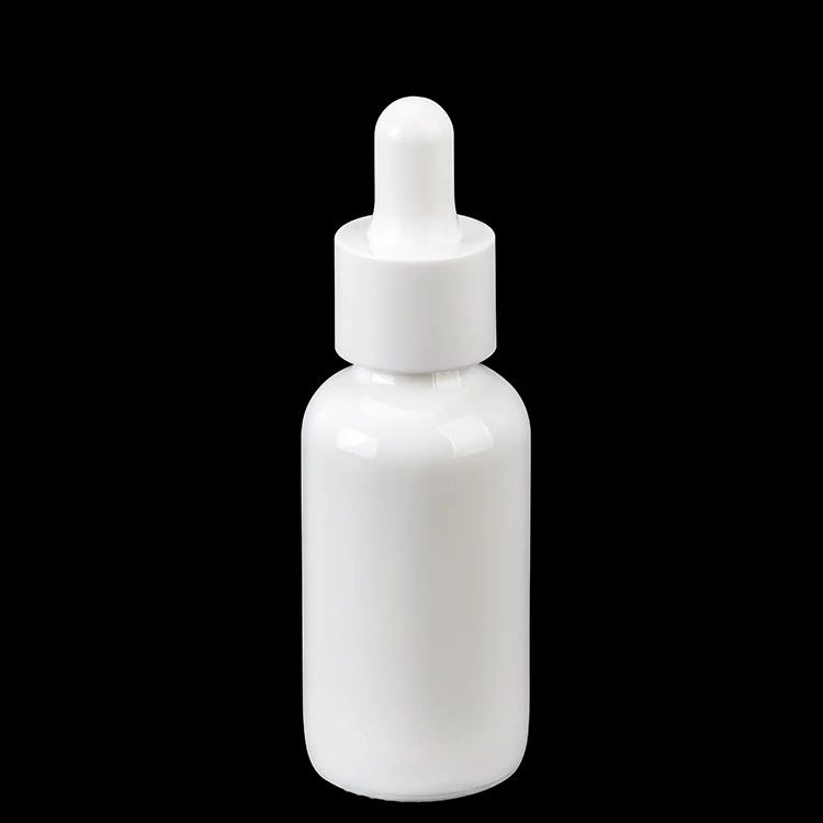 Custom 30Ml 10ml Opal Glass Cosmetic Ceramic Serum Diffuser Essential Oil Vinegar Bottles 30ml White Porcelain Dropper Bottle