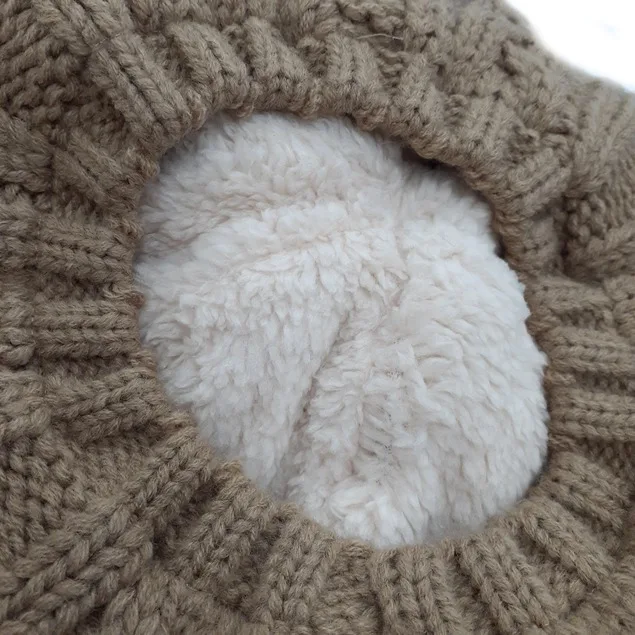 Fluffy washable black white brown navy blue children lady beret hat