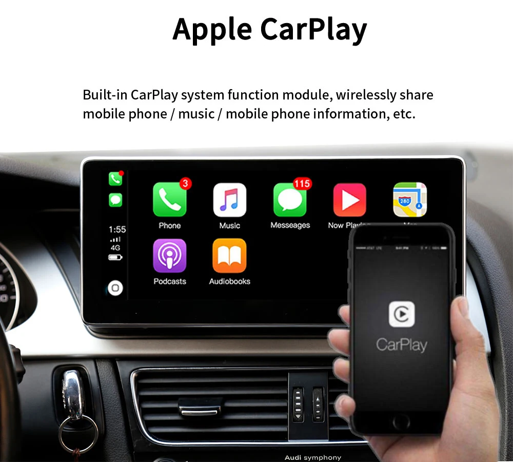 Android Radio Car Stereo For Audi Q5 2009-2017 Car Multimedia DVD Player Carplay GPS Navigation