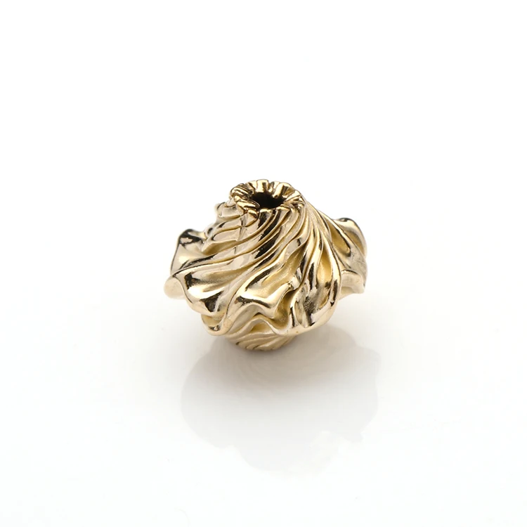 Золотые бусины 14k 1/20 витые гофрированные бусины