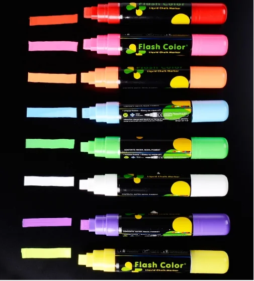 Double Tips Multicolor Dry Erasable Liquid Chalk Marker Pen Highlighter Fluorescent Pen for Glass