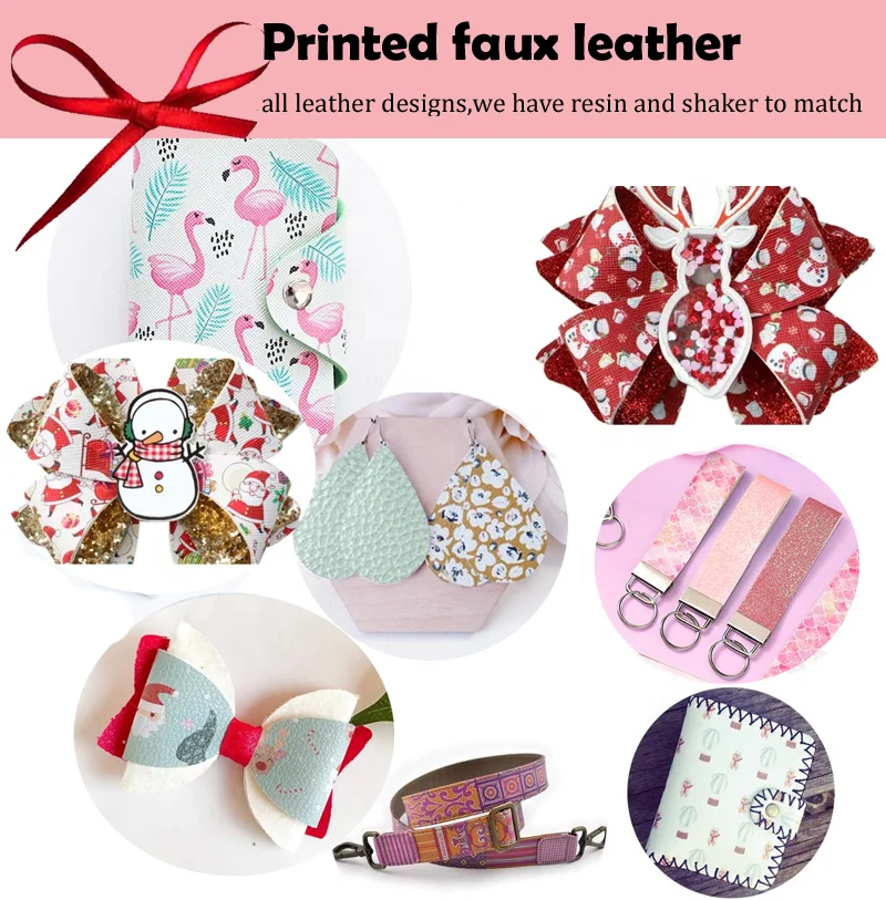 30x136 cm Custom back to school Design Printed Faux Synthetic Leather for Fabric DIY Crafts Material