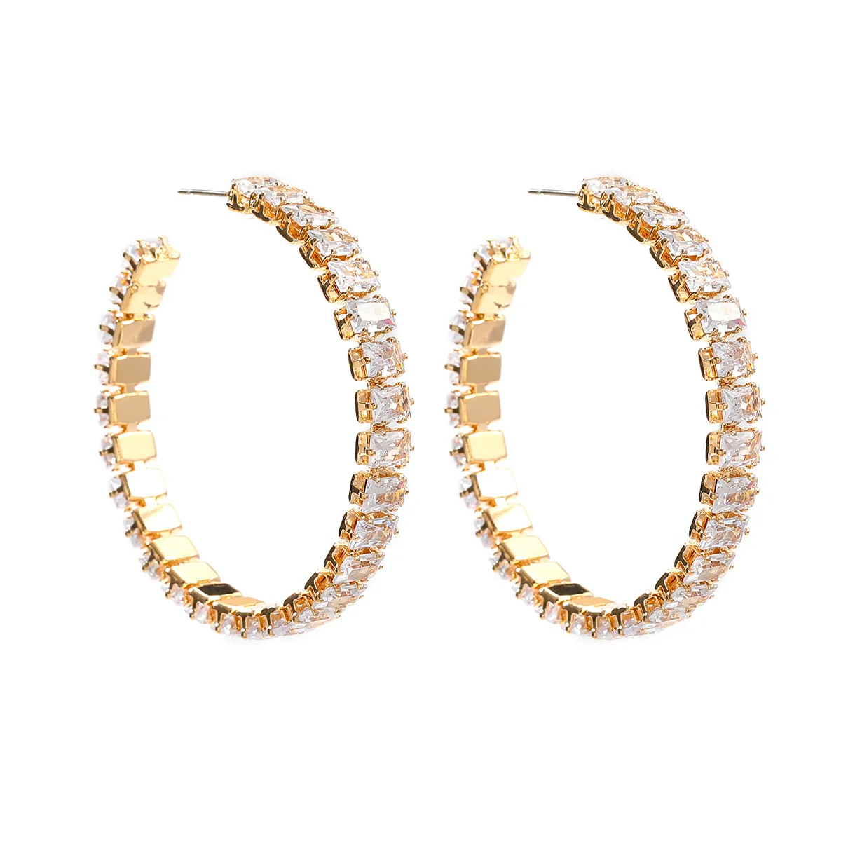 Cross-border European and n zircon earrings lady earrings bride accessories