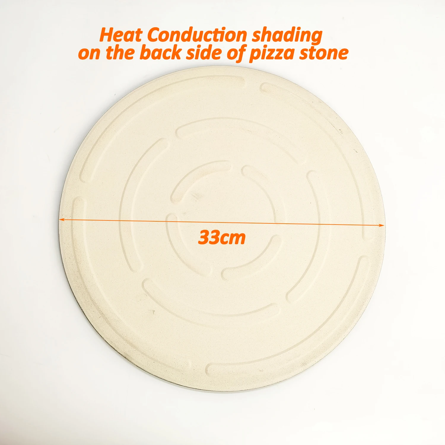 13 Inch Food Grade Refractory Baking Stone Ceramic Stone Round Black Glazed Cordierite Pizza Stone for Oven and Grill