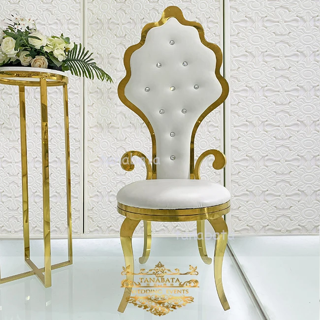unique design stainless steel leather seater royal wedding king throne wedding chair