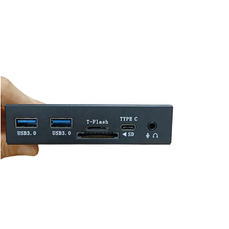 3.5 inch 2 Port USB 3.0 Computer Case Front Panel with HD Audio and Microphone Port SD/TF card reader usb-c Hub