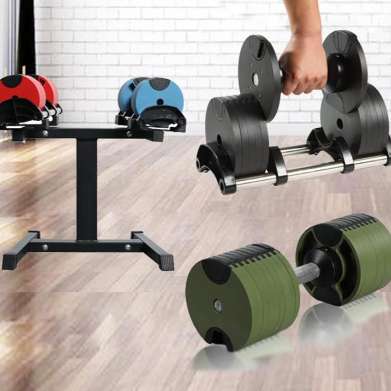 Набор регулируемых гантелей 20 кг 25 кг 32 кг 40 кг 25 кг 25/50LBS Настройка свободных весов оборудование для фитнеса со стойкой