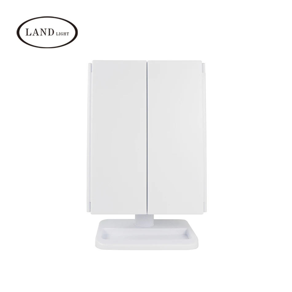 Makeup Mirror Table Desktop Makeup LED Touch Screen 1X/2X/3X/10X Magnifying Mirrors Vanity 3 Folding Adjustable Makeup Mirror