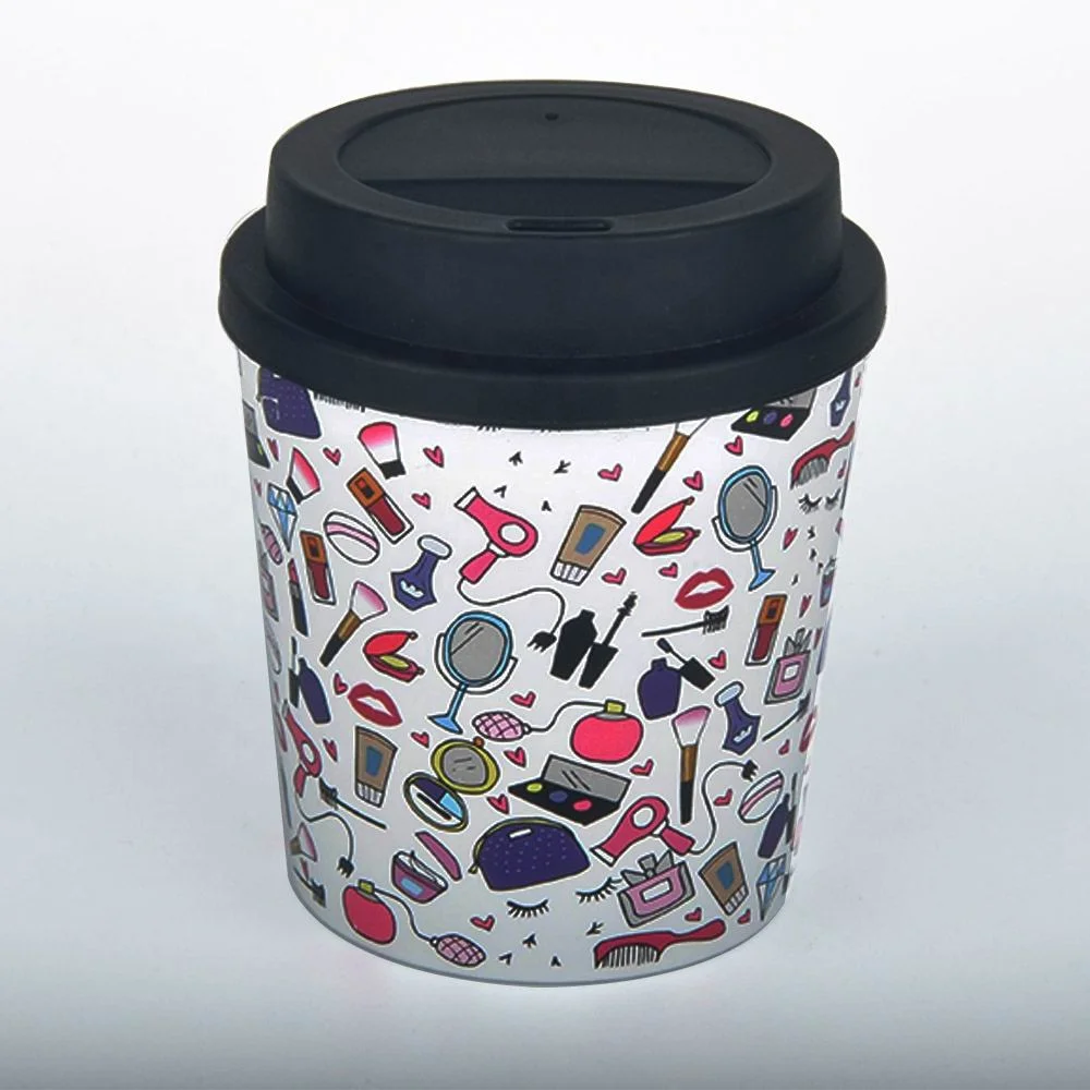 BPA free Mini 9 oz Plastic Coffee Cup Custom Logo Printing Reusable  Drinking Child Mug Take It To Go with Lids for Promotion