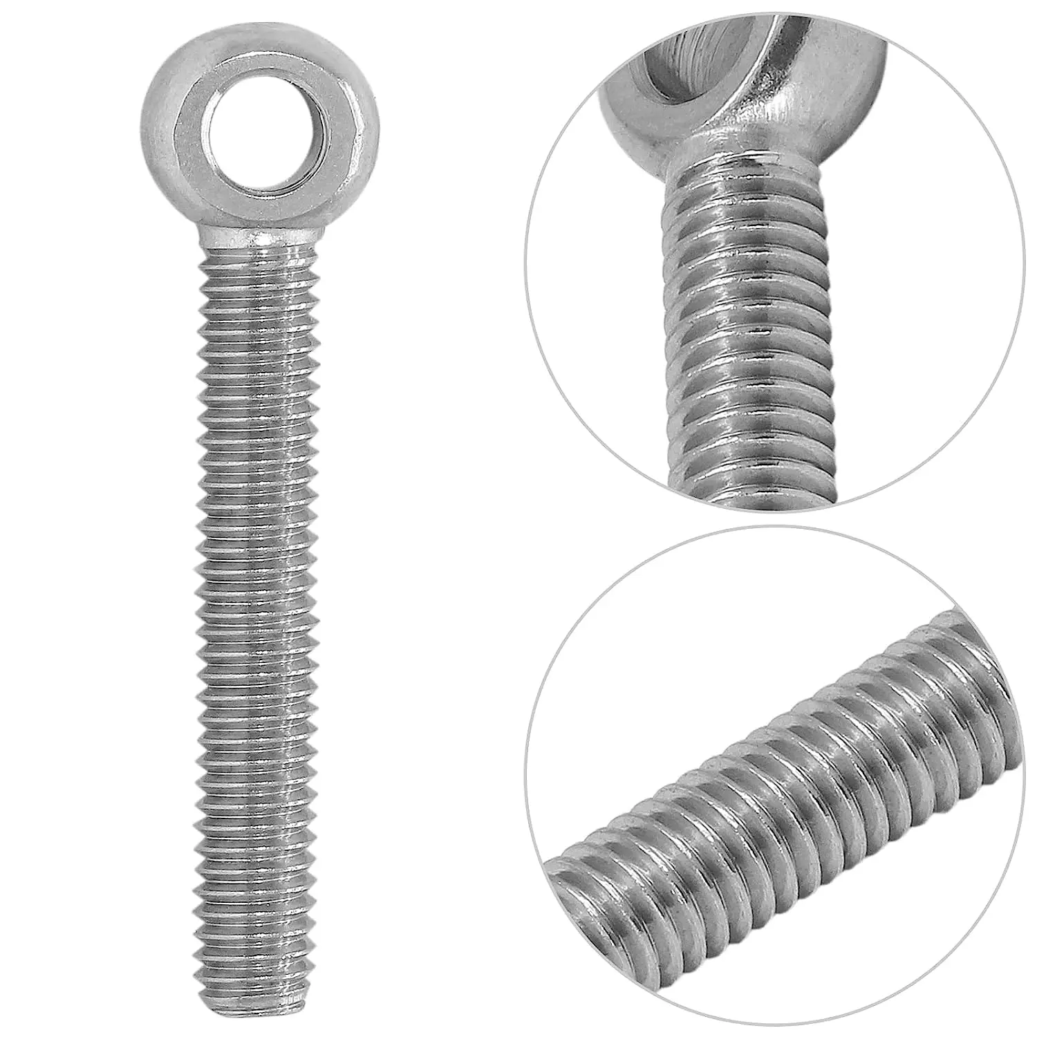 M4-M24 Stainless Steel 304 DIN580 Lifting Eye Bolts for Convenient Lifting and Secure Fastening