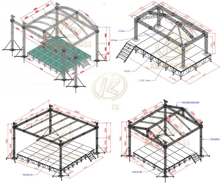 Wedding Stage Platform Roof Truss System For Sale