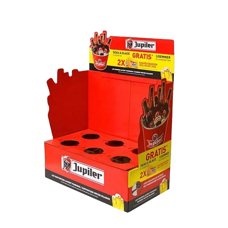 Customer pop cardboard retail PDQ counter display stationary snake cardboard table counter display stand