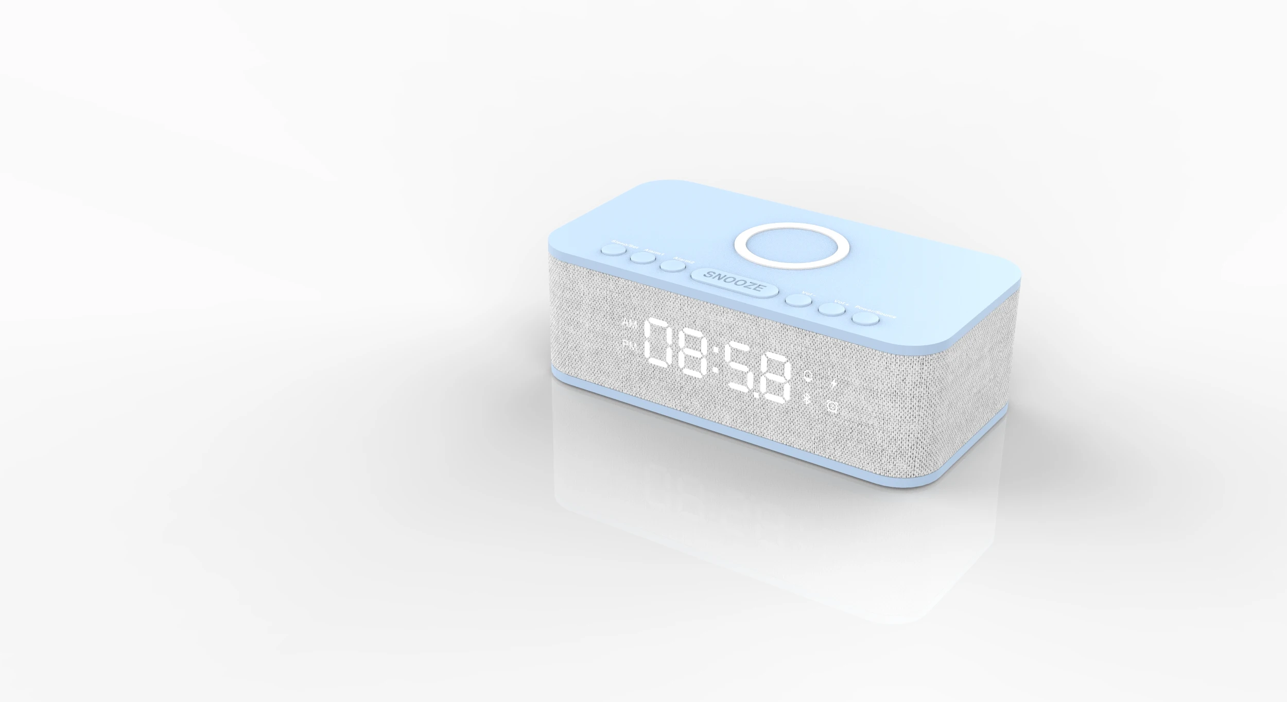 Portable Mini  Light Led Display Alarm Clock BT Speaker Wireless Charging Bluetooth speaker