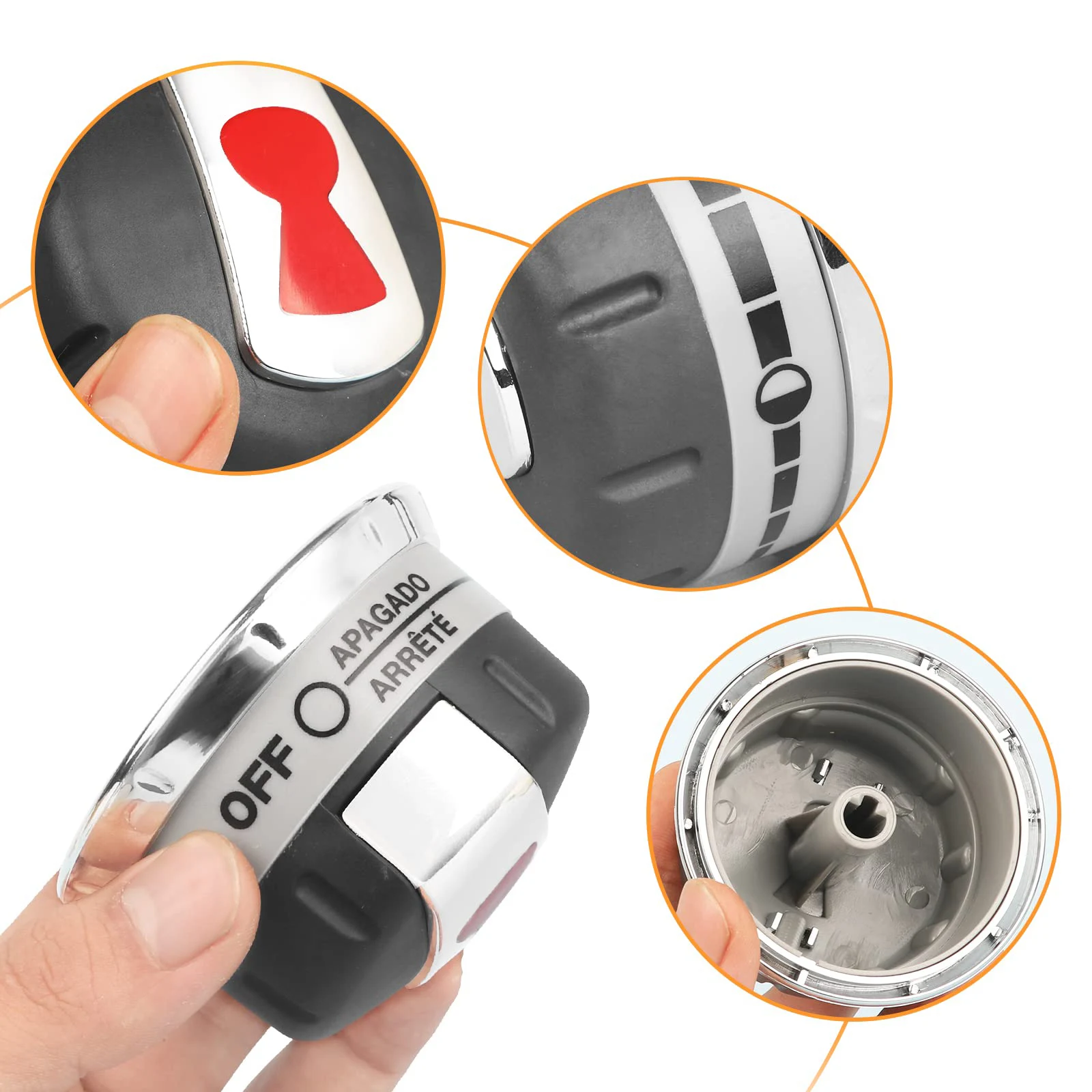 88848 Gas Grill Burner Knobs Replacement for Weber Genesis Grill Parts 300 Series (2011-2016) Genesis E-310,E-320,E-330