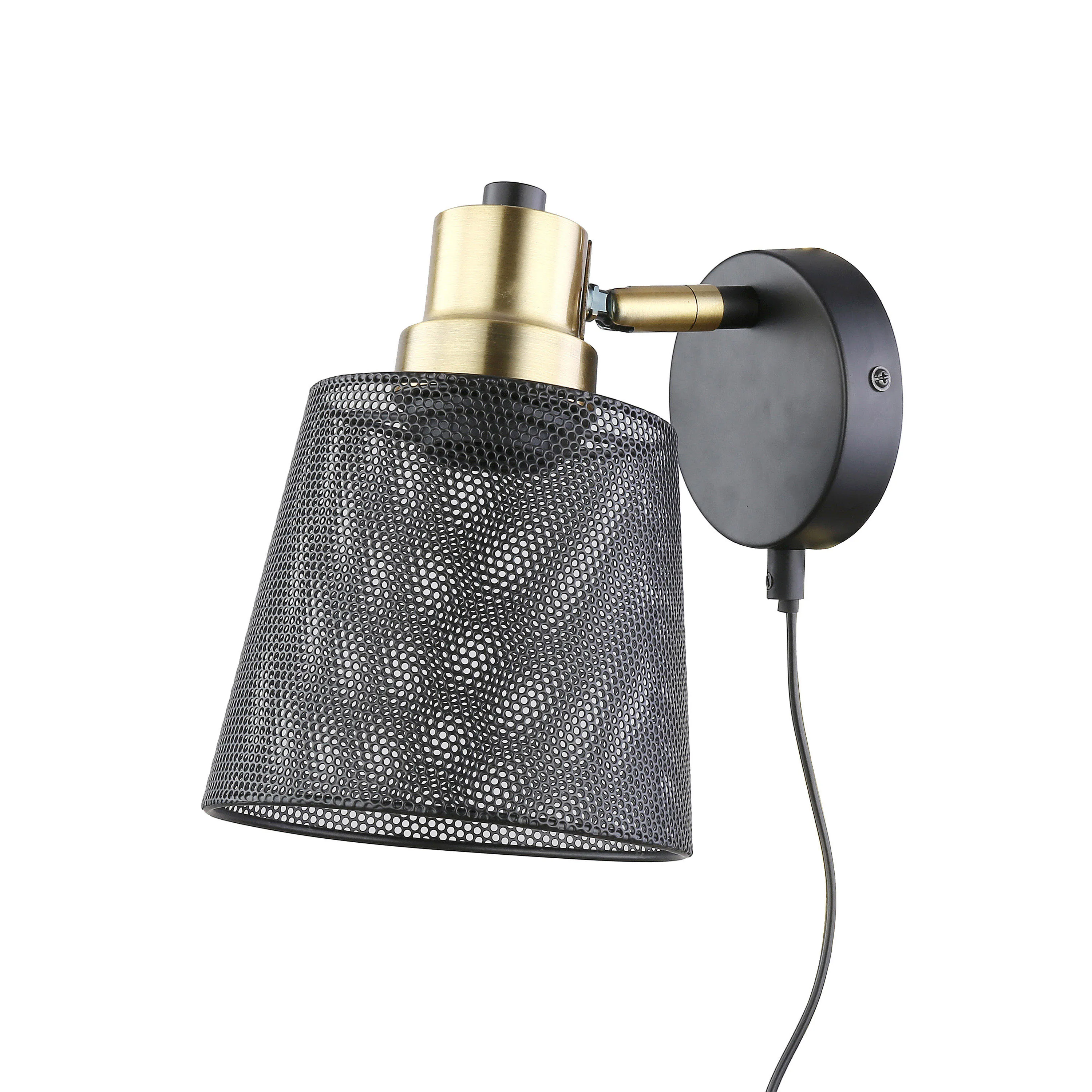 Настенный светильник в промышленном стиле, железный Сетчатый регулируемый абажур, классический черный настенный светильник