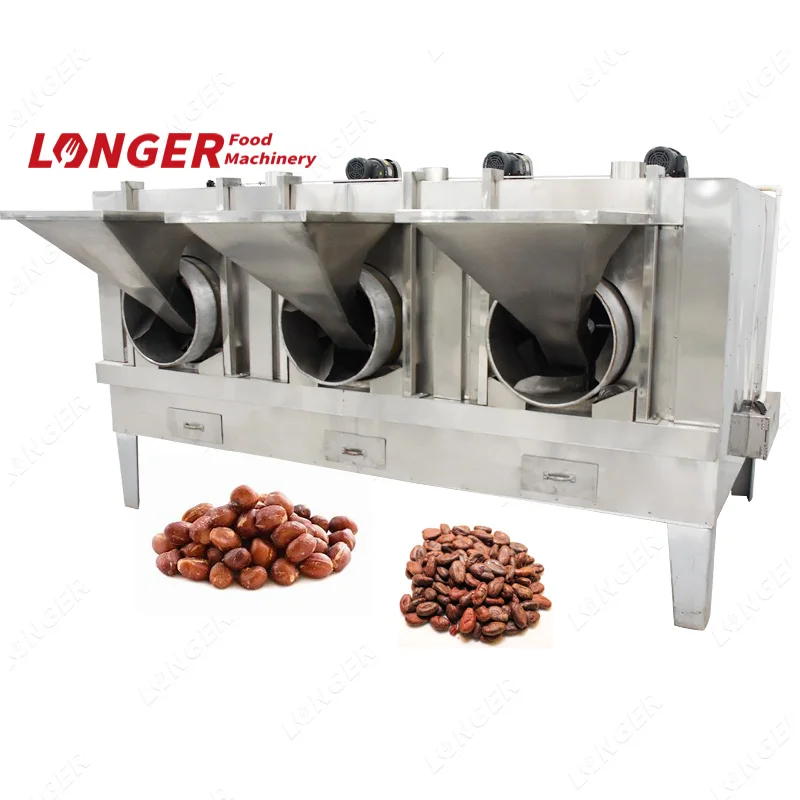 Commercial Gas and Electric Used Cocoa Bean Nut Roaster Peanut Roasting Machine For Sale
