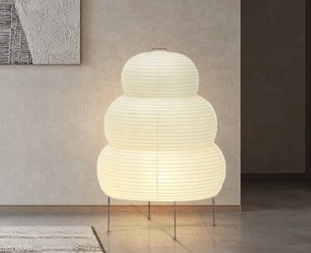 Nordic Asian Metal Hotel Lantern Table Light Tripod Art Paper Luxury LED folding Portable Table Lamps