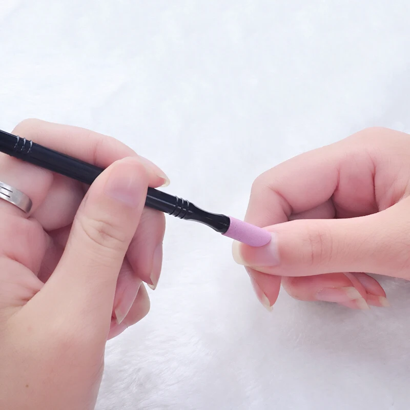 
Two head Stone Sanding Nail File Tool Cuticle Remover Trimmer Buffer Pedicure Pen Cut Pusher Tool Nail Art Pen 