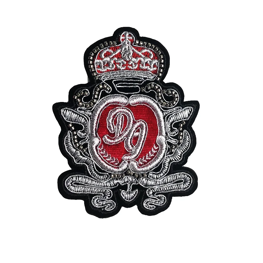 India Silk Crown Patches Embroidery Sew On Clothing Patch Custom