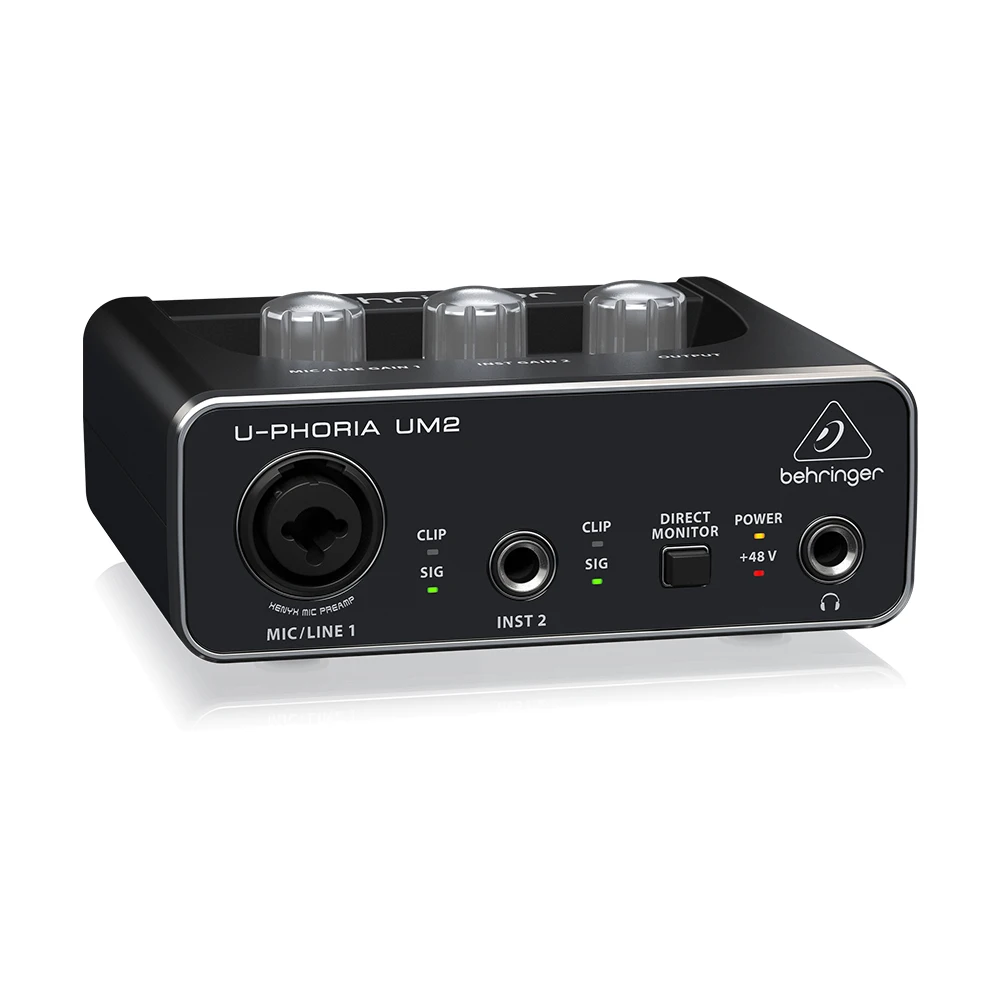 Behringer U-Phoria UM2 Studio Sound Card 2-Channel USB Audio Interface With 1 XENYX Preamp Pa System Music Equipment