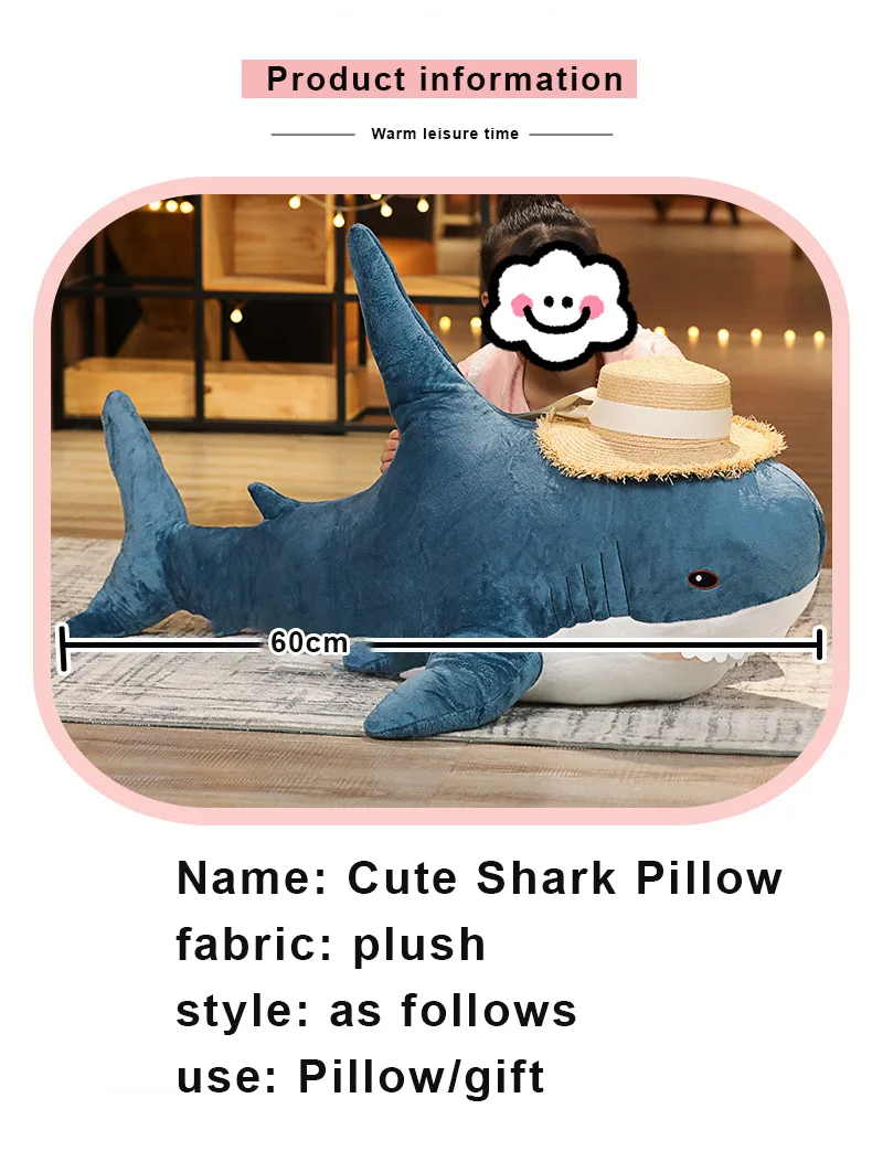 Popular Toy Plush Shark Keychain 40cm Custom for Gift