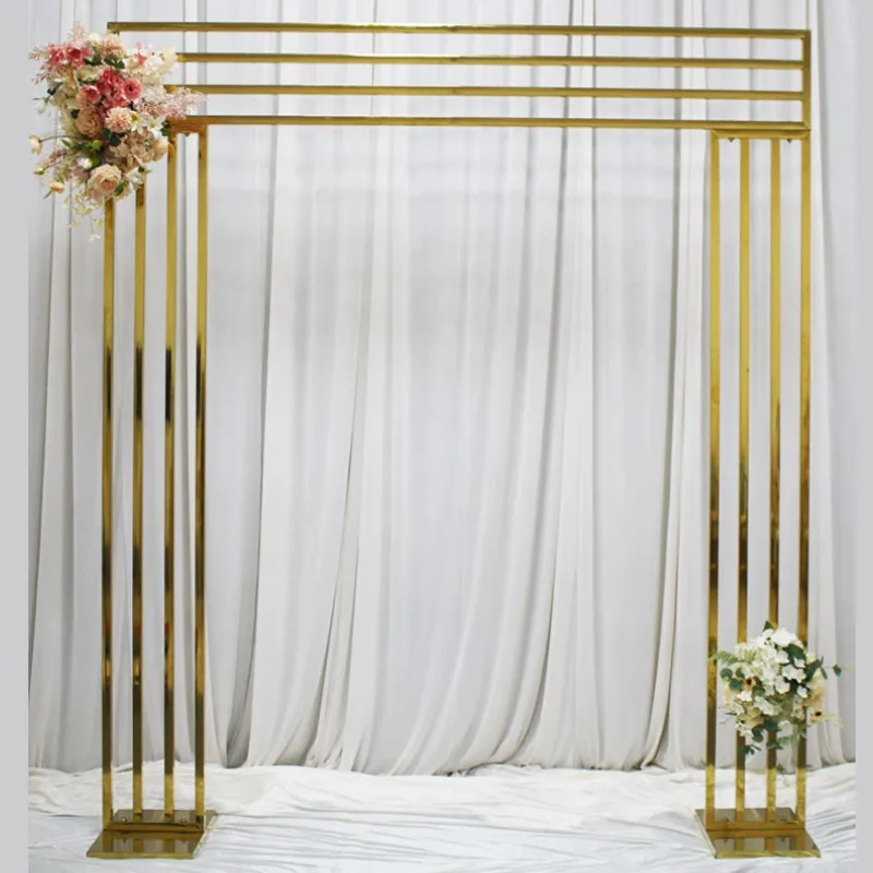 Wedding Party Supplies Metal Gold Arch Frame Flower Stand Arch Backdrop for Wedding Decorations
