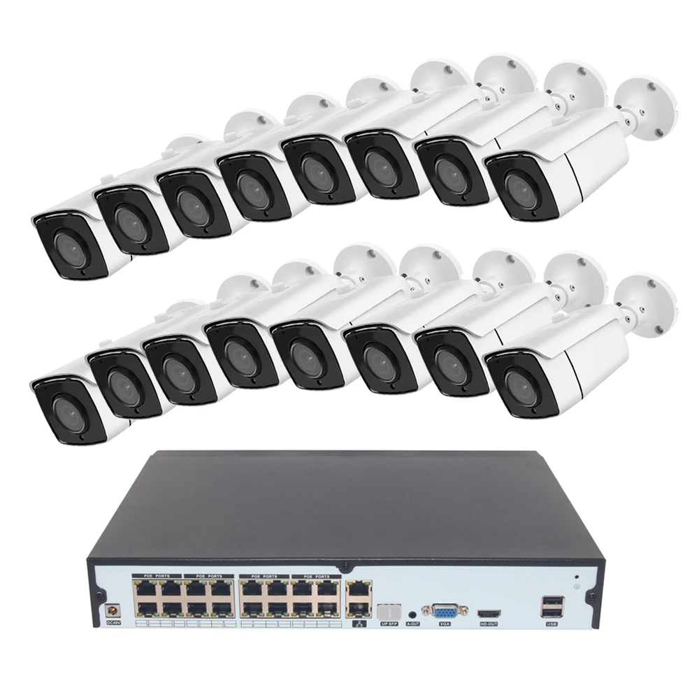 Система видеонаблюдения с видеорегистратором, 16 каналов, 8 Мп, 4K