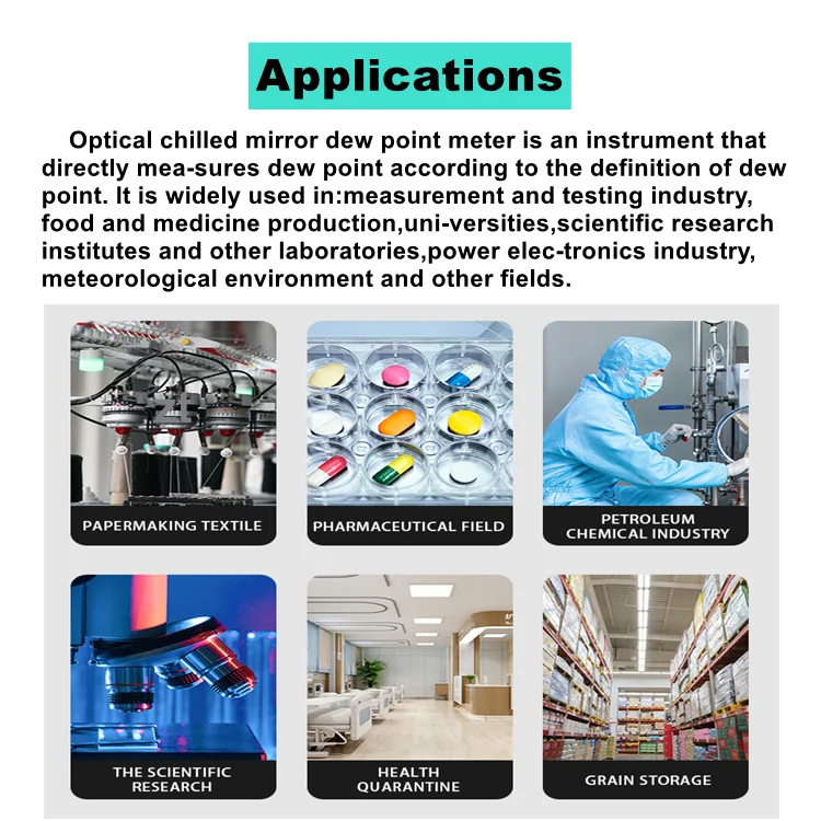 Optical chilled mirror temperature and humidity sensor/dew point meter for power elec-tronics industry