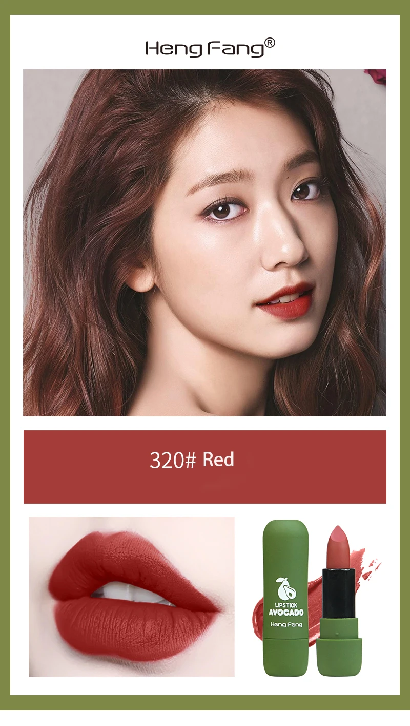 Avocado soft velvet lipsticks logo customize brand matte private label lipstick with high pigment