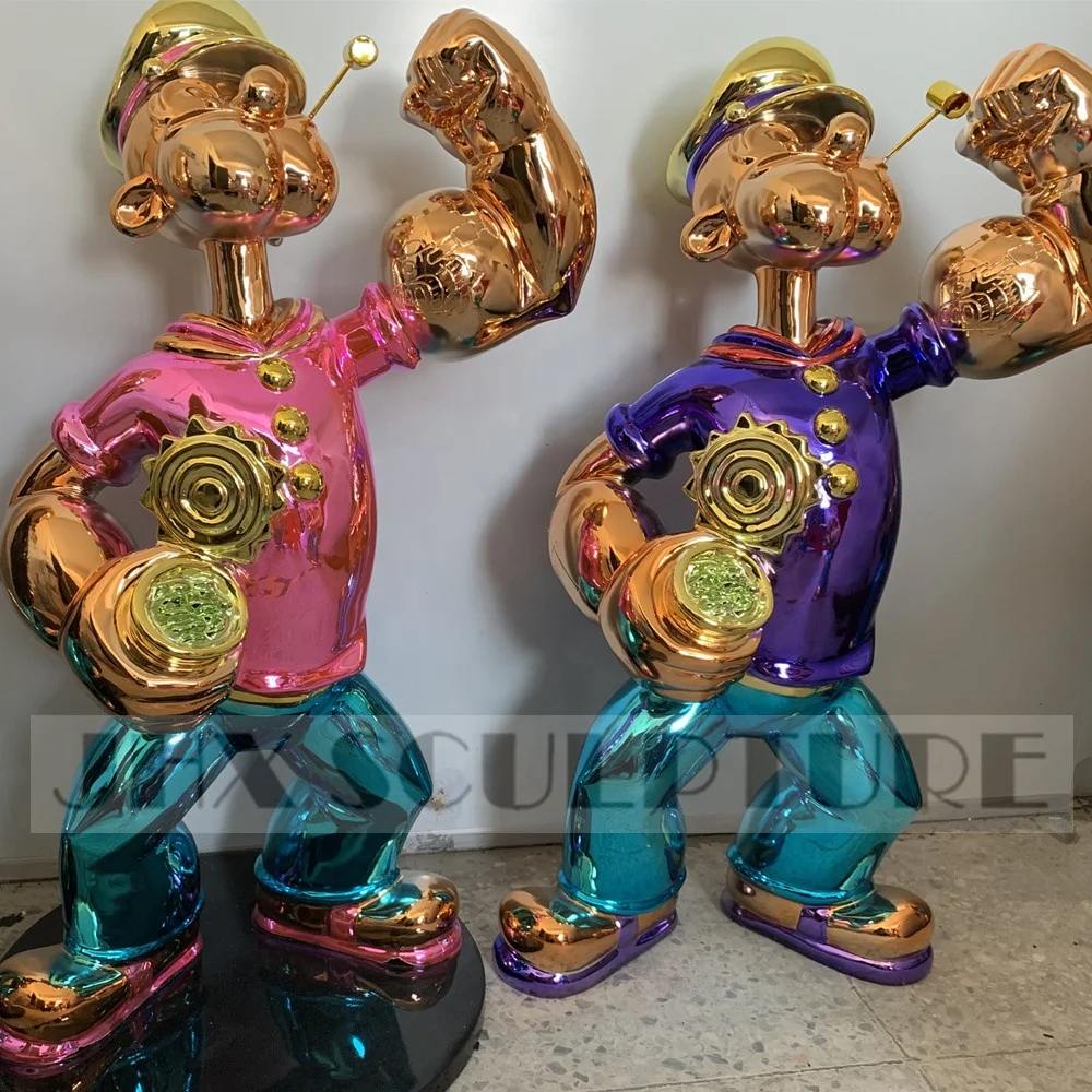 Famous Art Decoration 4 Colors Small Popeye Statue Resin Popeye Sculpture Home Decoration